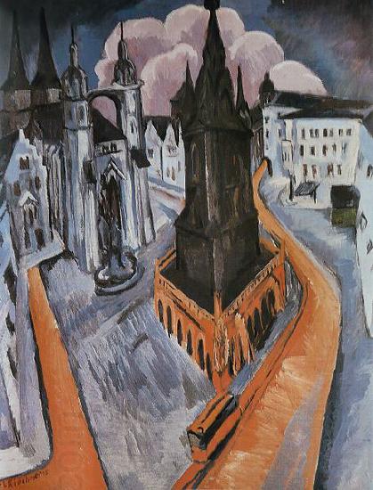 Ernst Ludwig Kirchner Der rote Turm in Halle China oil painting art